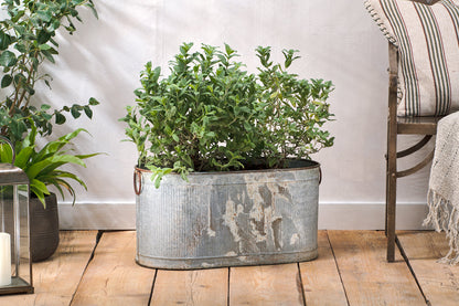 Nkuku Akasa Trough Planter Zinc