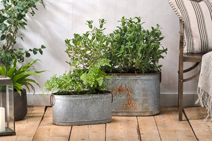 Nkuku Akasa Trough Planter Zinc