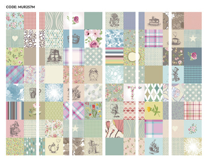 Origin Murals Alice In Wonderland Patchwork Multi 300cm X 240cm