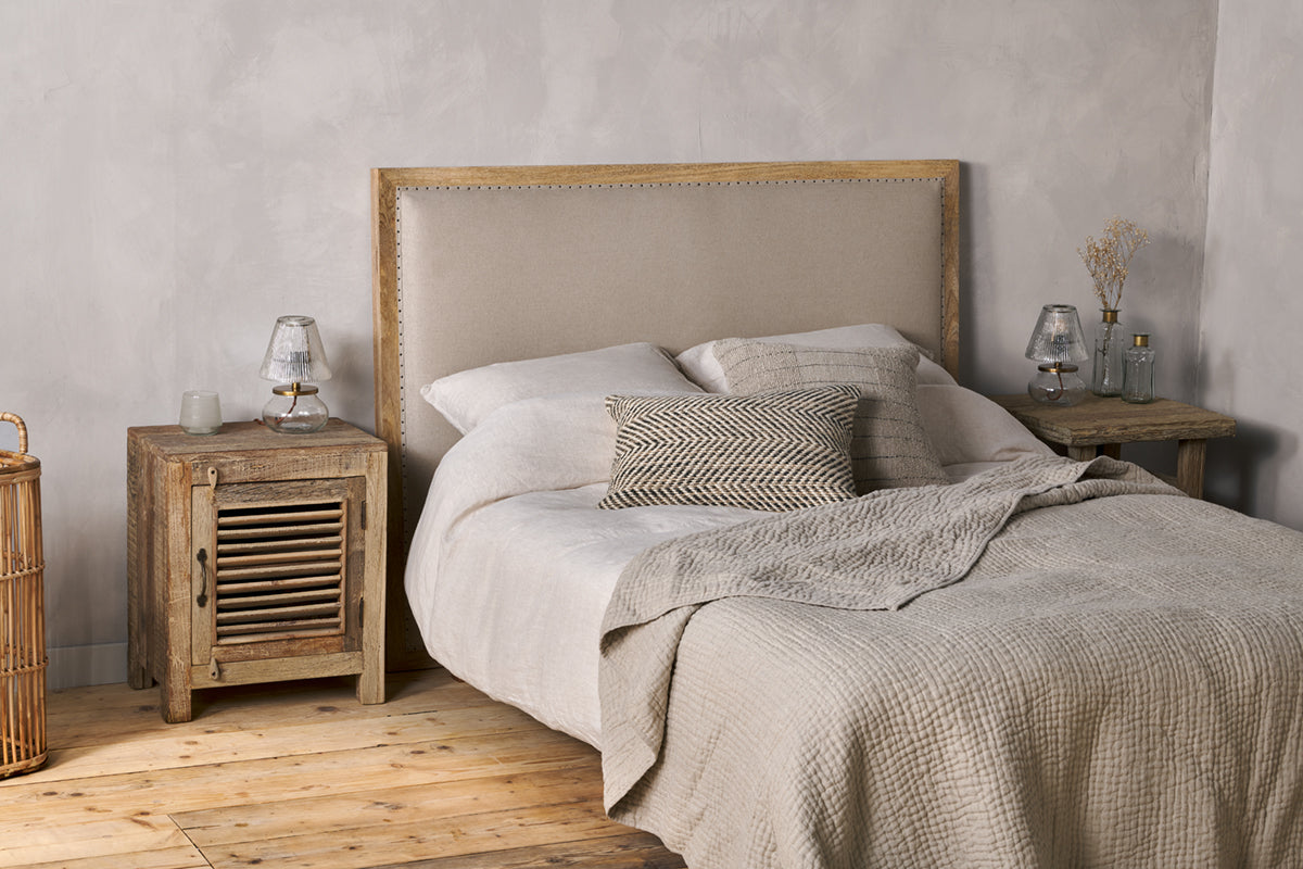 Nkuku Anesha Upholstered Linen Headboard Natural