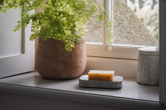 Nkuku Asana Marble Soap Dish Grey