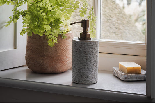 Nkuku Asana Marble Soap Pump Grey