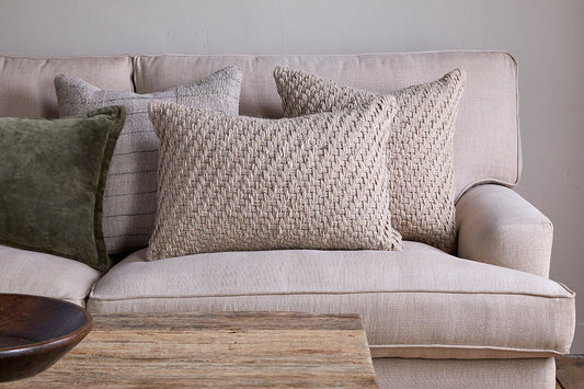 Nkuku Atifa Cotton & Wool Cushion Cover Natural