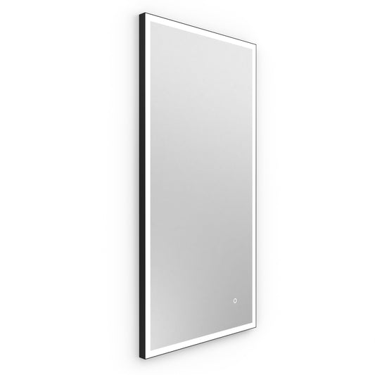 Origins Living Tate Light Rectangular Mirror 50x100cm Matt Black