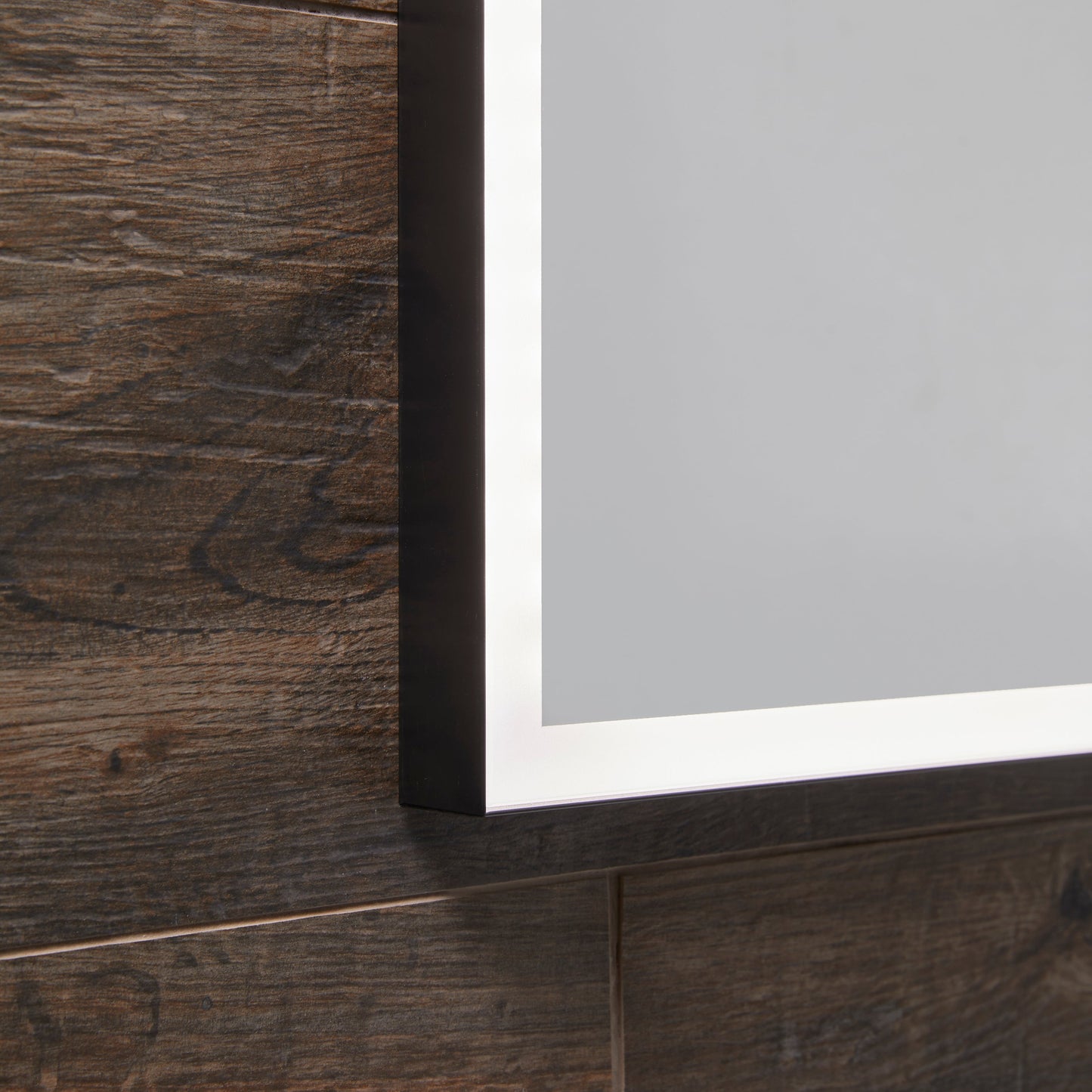 Origins Living Tate Light Rectangular Mirror 50x100cm Matt Black