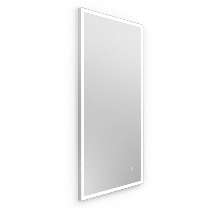 Origins Living Tate Light Rectangular Mirror 50x100cm Polished Aluminium