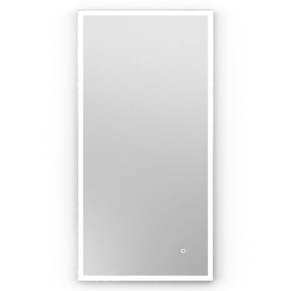 Origins Living Tate Light Rectangular Mirror 50x100cm Polished Aluminium
