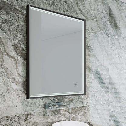 Origins Living Astoria Led Illuminated Mirror 75 75x90cm Matt Black