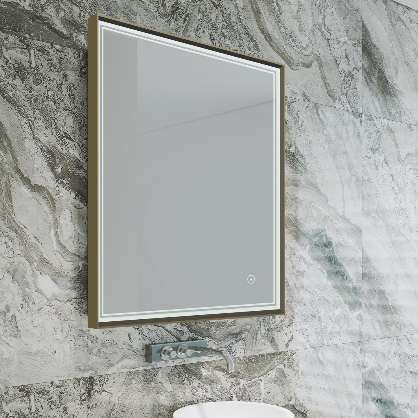 Origins Living Astoria Led Illuminated Mirror 75 75x90cm Brushed Bronze