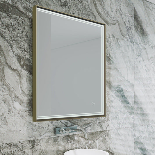 Origins Living Astoria Led Illuminated Mirror 75 75x90cm Brushed Bronze