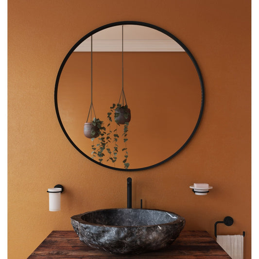 Origins Living Docklands Round Mirror 80cm Matt Black