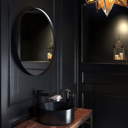 Origins Living City Round Mirror 60cm Matt Black