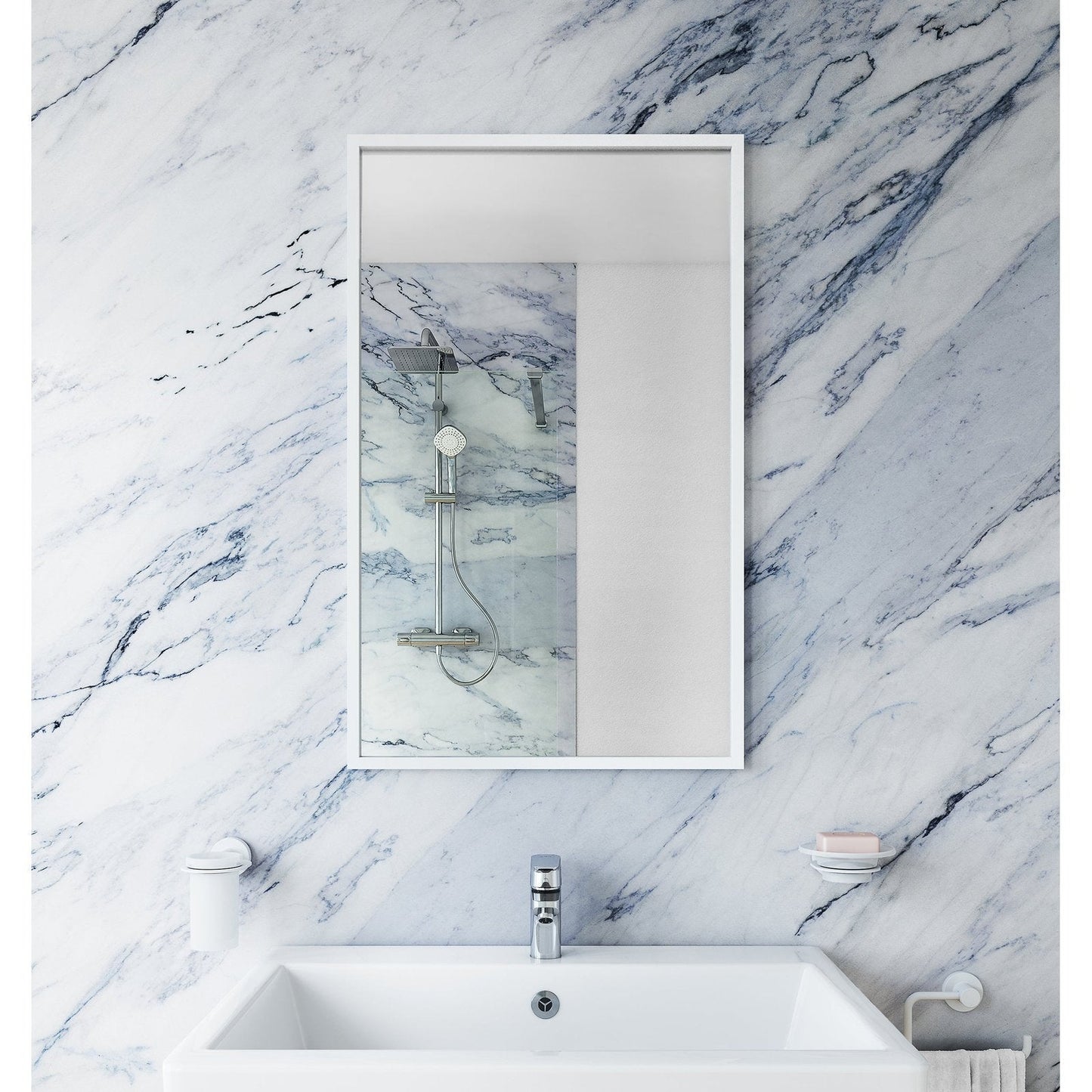 Origins Living Docklands Rectangular Mirror 40x70cm Matt White