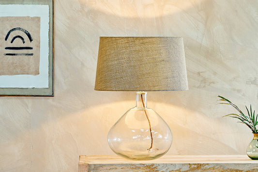 Nkuku Baba Recycled Glass Lamp Clear Large Wide