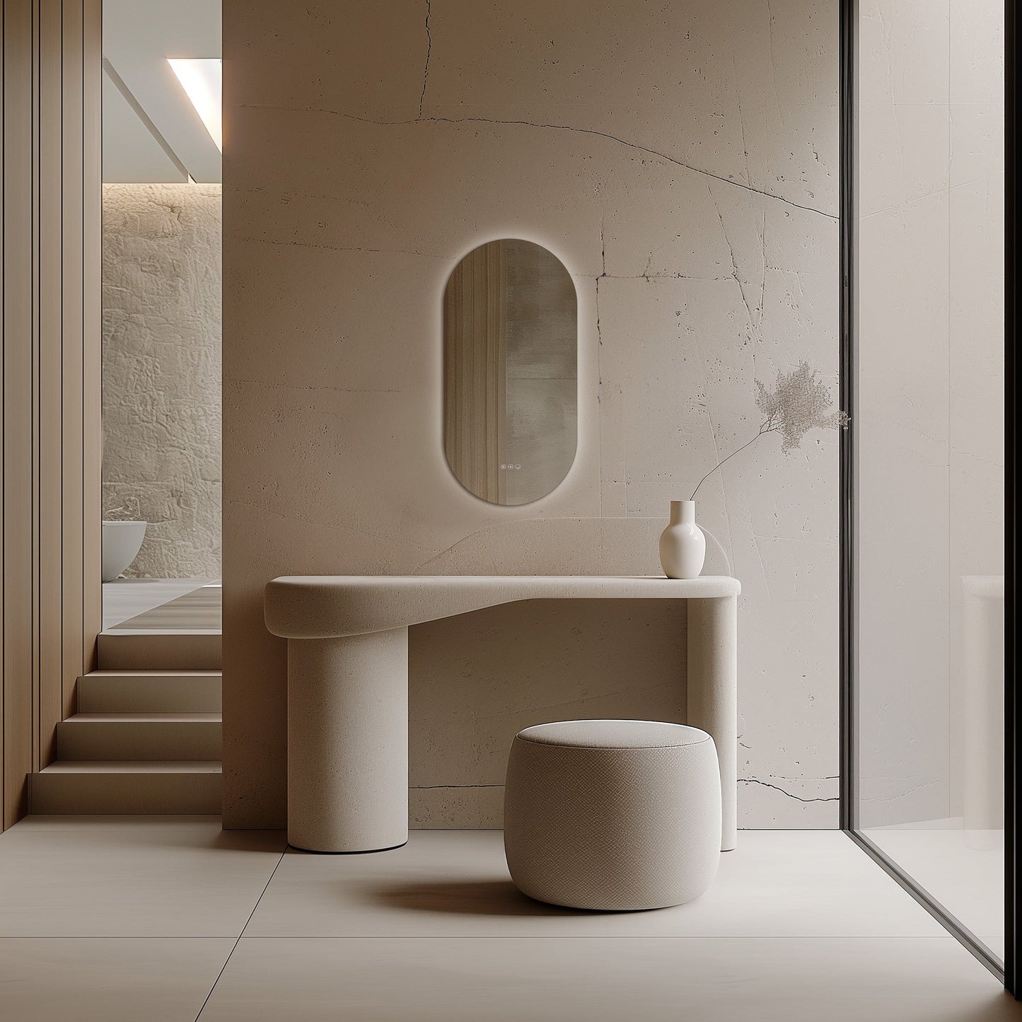 Origins Living Claris Capsule Illuminated Mirror 45x90cm