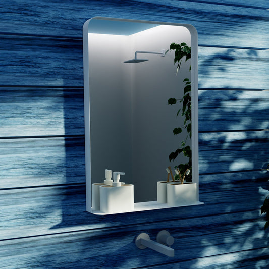 Origins Living City Mirror With Shelf 50 Matt White