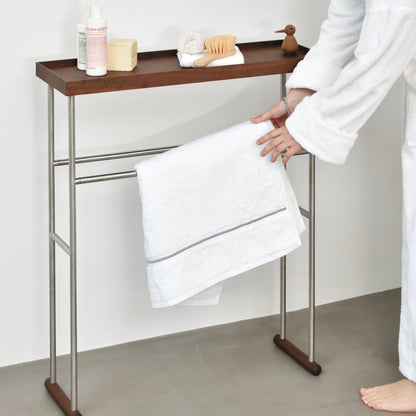 Wireworks Caddy Towel Rail Yoku Walnut
