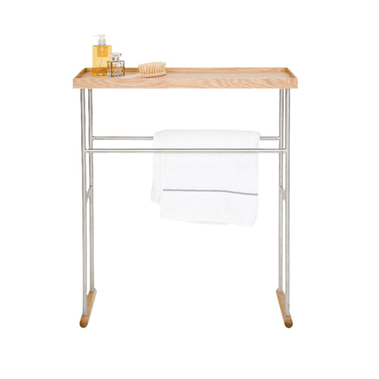 Wireworks Caddy Towel Rail Yoku Oak