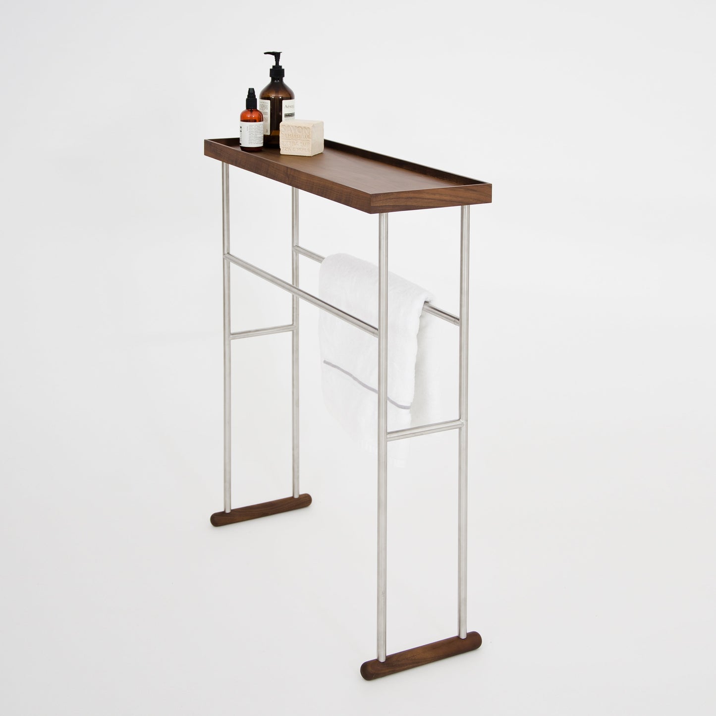 Wireworks Caddy Towel Rail Yoku Walnut