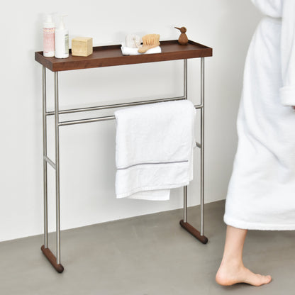 Wireworks Caddy Towel Rail Yoku Walnut