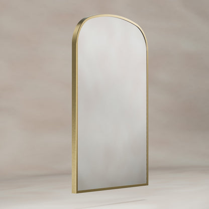 Origins Living Delphine Overmantle Arch Mirror 60 X 90cm Brushed Brass