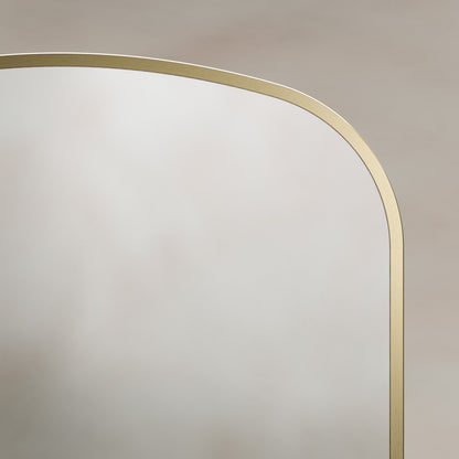 Origins Living Delphine Overmantle Arch Mirror 60 X 90cm Brushed Brass