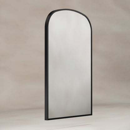 Origins Living Delphine Overmantle Arch Mirror 60 X 90cm Matt Black