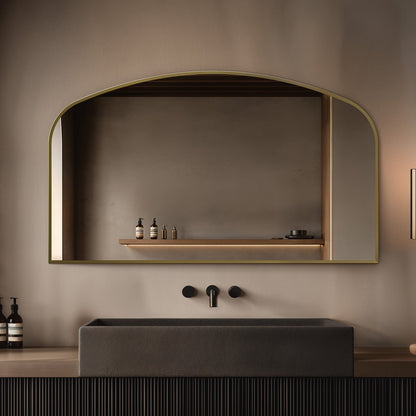 Origins Living Delphine Overmantle Arch Mirror 120 X 70cm Brushed Brass