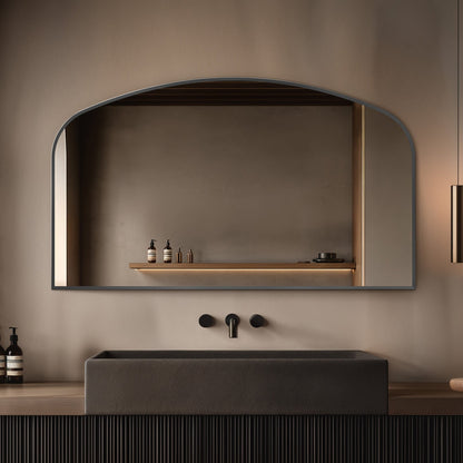 Origins Living Delphine Overmantle Arch Mirror 120 X 70cm Gunmetal