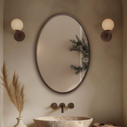 Origins Living Delphine Oval Mirror 55 X 80cm Brushed Bronze