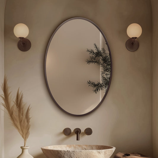 Origins Living Delphine Oval Mirror 55 X 80cm Brushed Bronze
