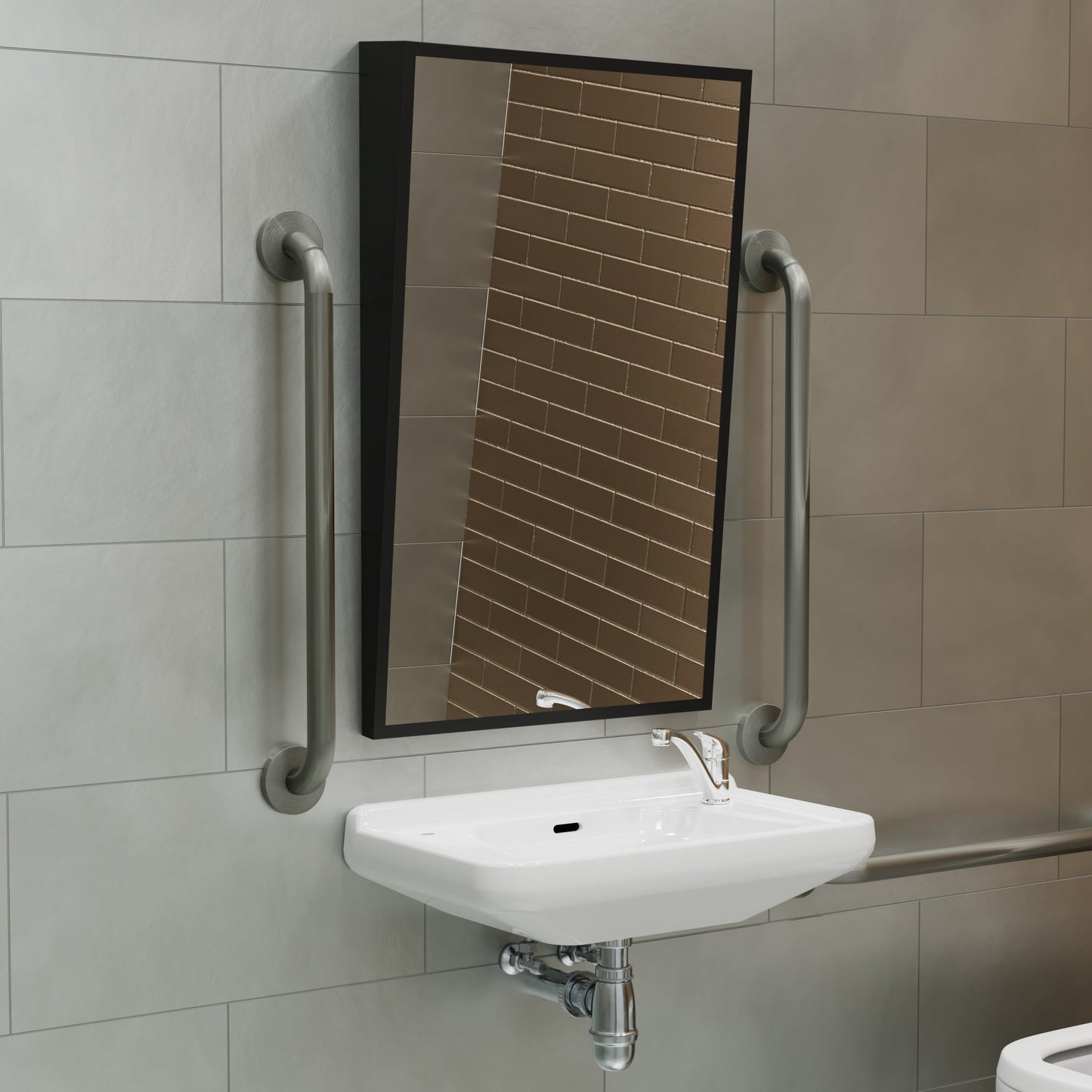 Origins Living Docklands Inclusive Angled Mirror 50x80cm Matt Black