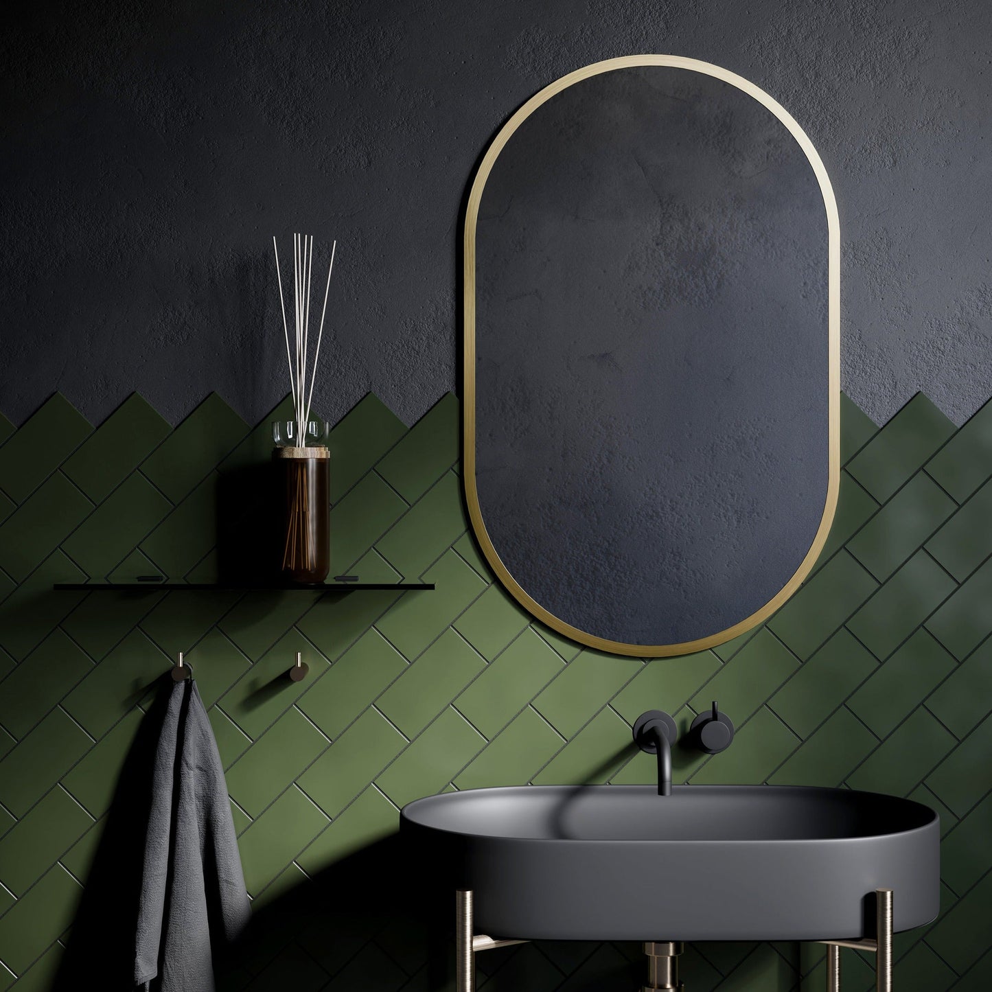 Origins Living Docklands Capsule Mirror 50x80cm Brushed Brass