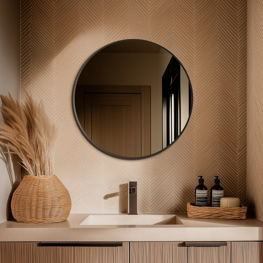 Origins Living Docklands Round Mirror 60cm Gunmetal