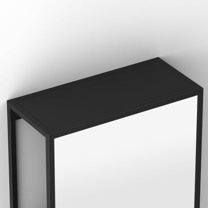 Origins Living Dockside Mirror With Open Shelving 140x30cm Black