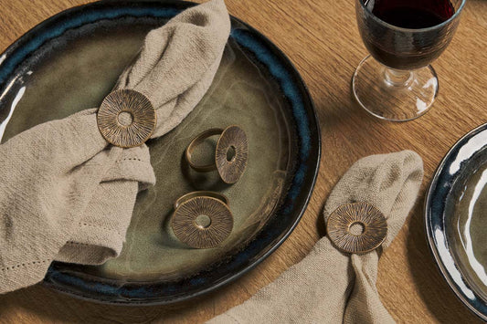 Nkuku Dankuni Napkin Rings Antique Brass (Set Of 4)