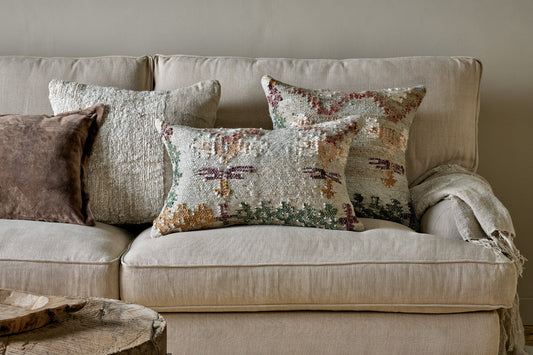Nkuku Dantri Jute & Cotton Cushion Cover Soft Grey