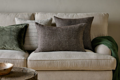 Nkuku Dilli Wool Cushion Cover Dark Brown