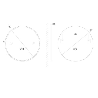 Origins Living Docklands Round Mirror 80cm Matt Black