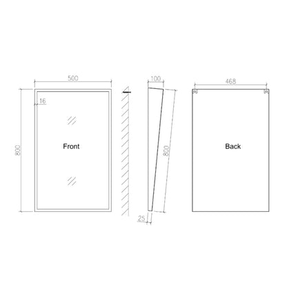 Origins Living Docklands Inclusive Angled Mirror 50x80cm Brushed Stainless Steel