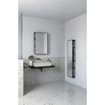 Origins Living Dockside Mirror With Open Shelving 30x60cm Black