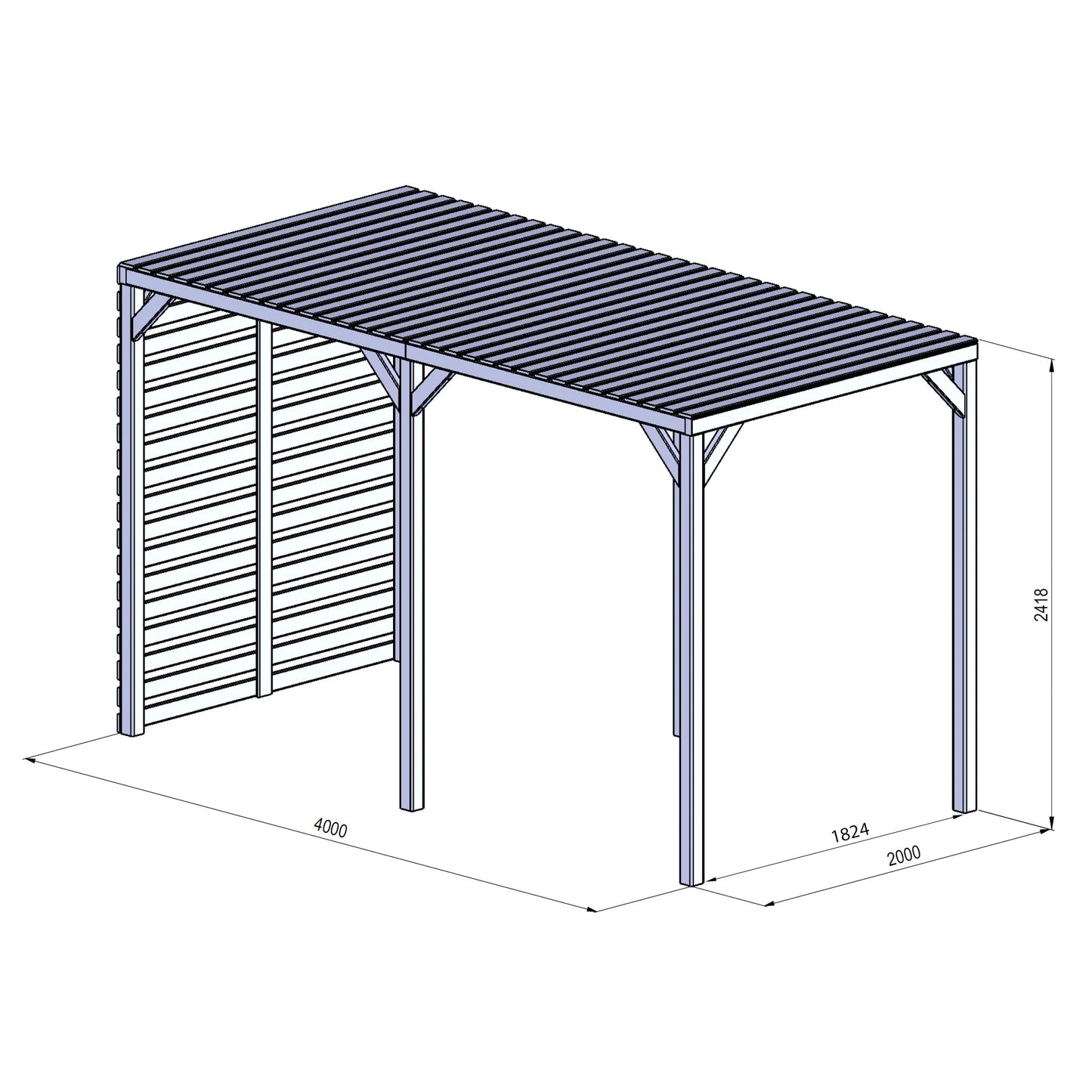 2m x 4m Pressure Treated Pergola