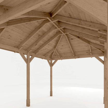 4m x 3m Pressure Treated Gazebo with Tongue & Groove Roof