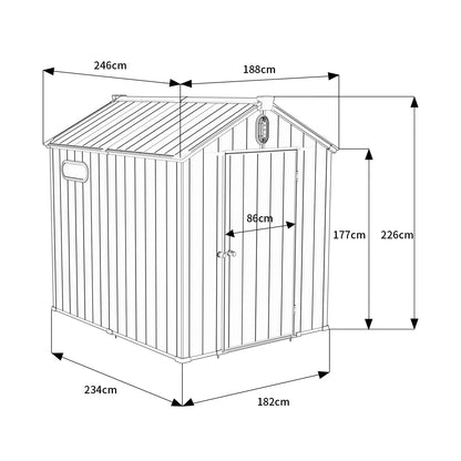 6 x 8 Composite Garden Shed
