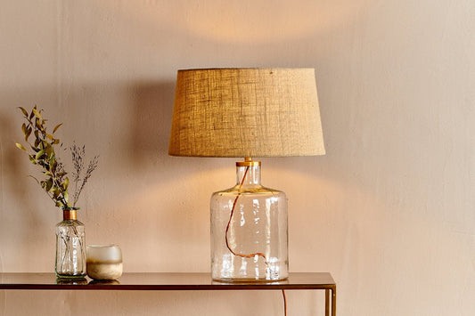 Nkuku Edina Recycled Glass Table Lamp Clear Small