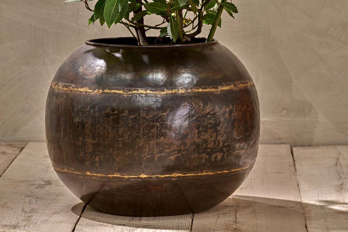 Nkuku Endo Reclaimed Iron Globe Planter