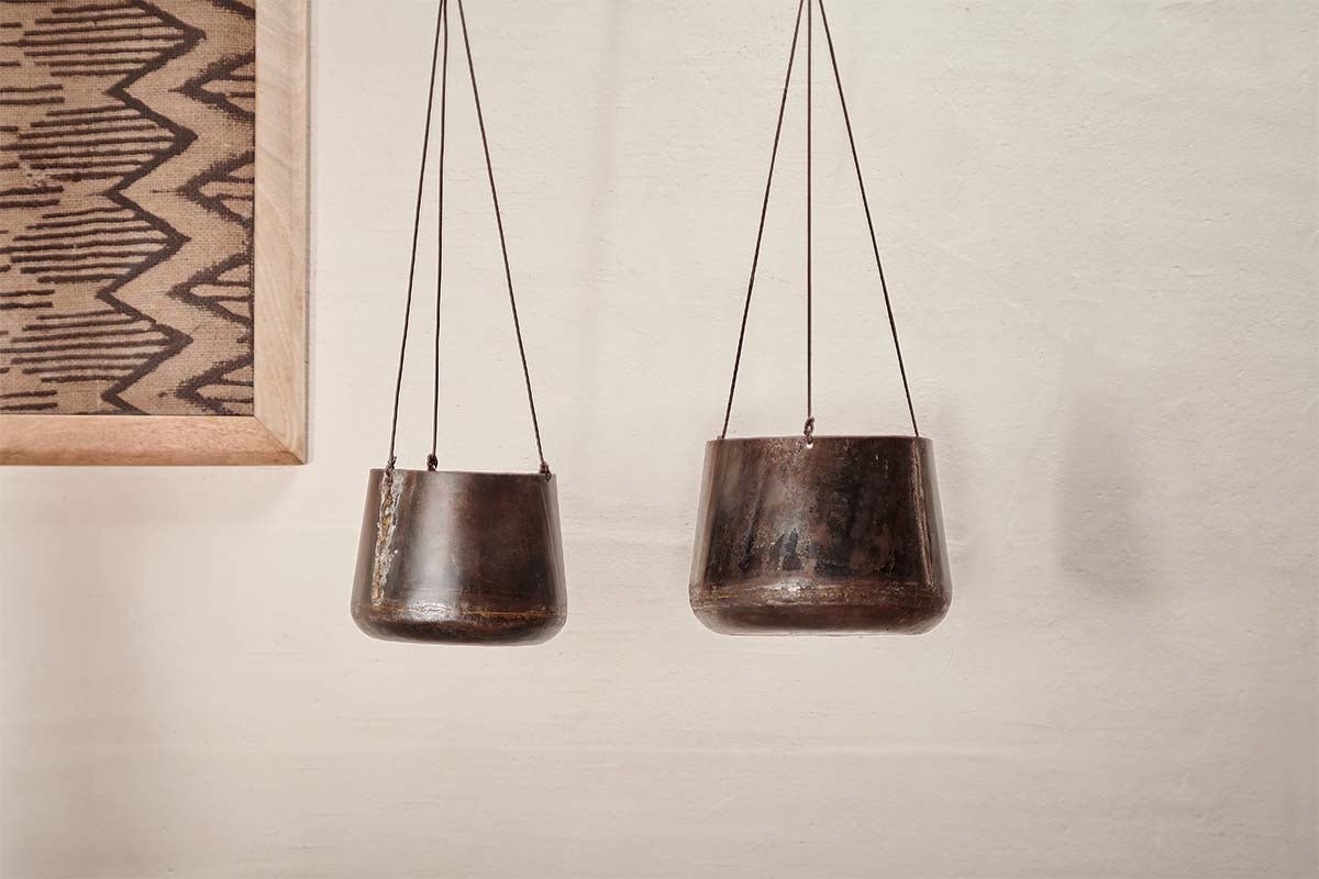 Nkuku Endo Reclaimed Iron Hanging Planter