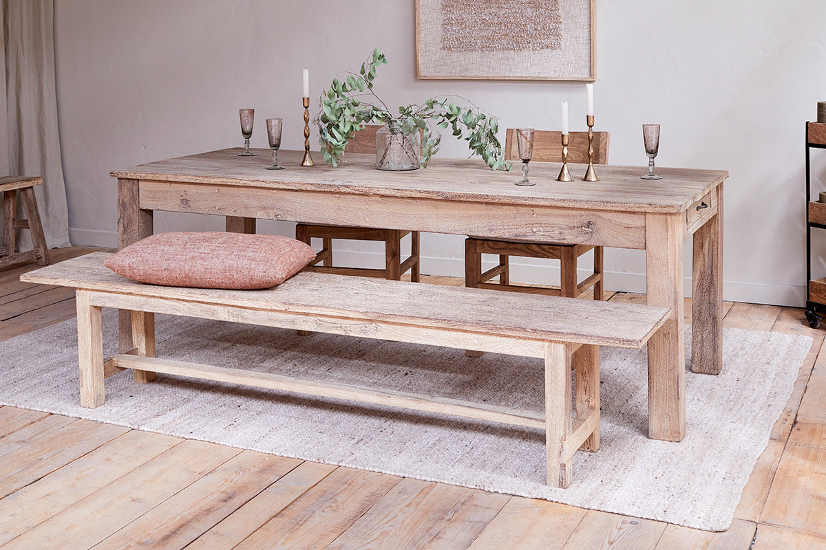 Nkuku Fioni Reclaimed Wood Bench Natural