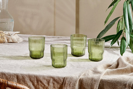 Nkuku Fali Tumbler Olive (Set Of 4)
