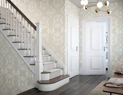 Hoopla Walls Ogee Damask Natural